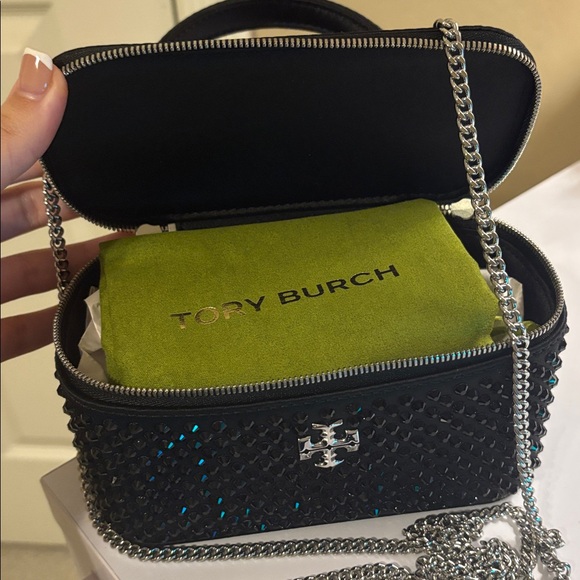 NEW Tory Burch Kira Embellished Satin Vanity Case - Picture 4 of 9